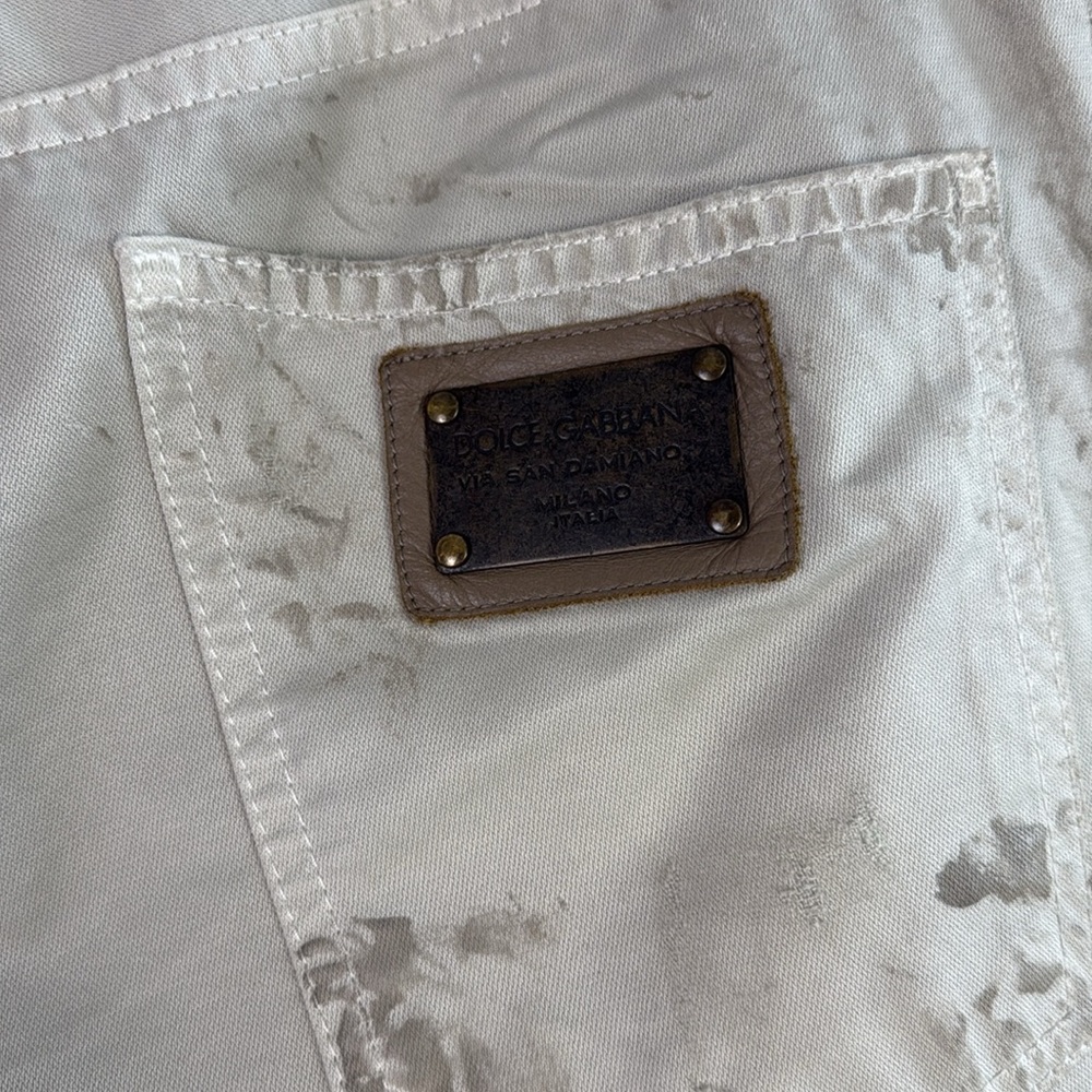 Dolce & Gabbana Painted Tan Trousers - Picture 4 of 5